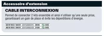 Cable Interconnexion offre sur Brico Dépôt