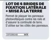 Lot De 4 Brides De Fixation Latérale + Mise À La Terre offre sur Brico Dépôt