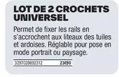 Lot De 2 Crochets Universel offre sur Brico Dépôt