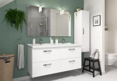 Meuble Sous Vasque L. 120 Cm Blanc "Aruna" offre à 110€ sur Brico Dépôt