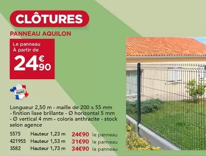Clotures Panneau Aquilon offre à 24,9€ sur Gedimat