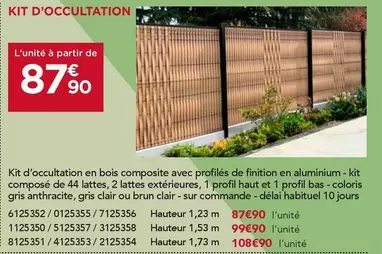 Kit D'Occultation offre à 87,9€ sur Gedimat