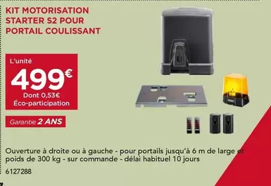 Kit Motorisation Starter S2 Pour Portail Coulissant offre à 499€ sur Gedimat