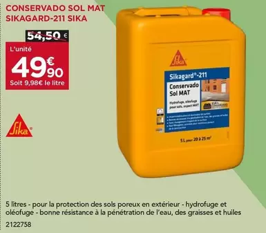 Sika - Conservado Sol Mat offre à 49,9€ sur Gedimat
