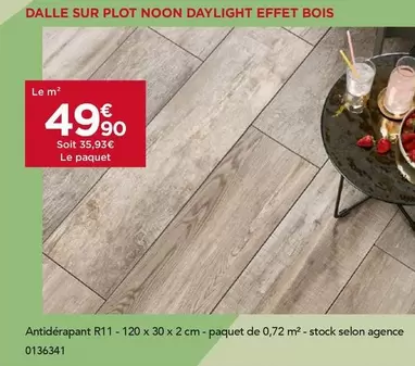 Dalle Sur Plot Noon Daylight Effet Bois  offre à 49,9€ sur Gedimat