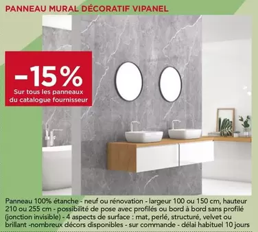 Panneau Mural Decoratif Vipanel offre sur Gedimat