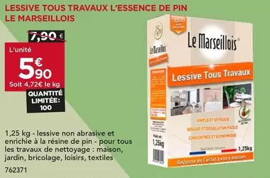 Le Marseillois - Lessive Tous Travaux L'Essence De Pin offre à 5,9€ sur Gedimat