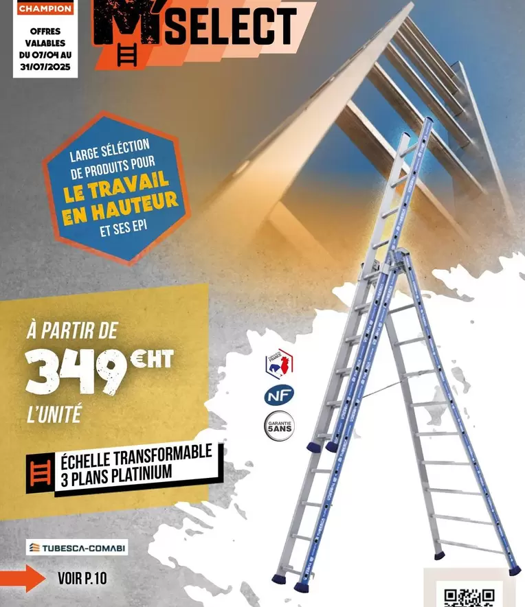 Echelle Transformable  offre à 349€ sur Champion Direct