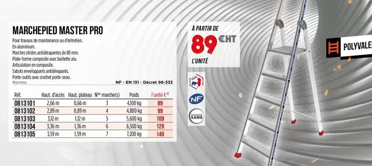Marchepied Master Pro offre à 89€ sur Champion Direct
