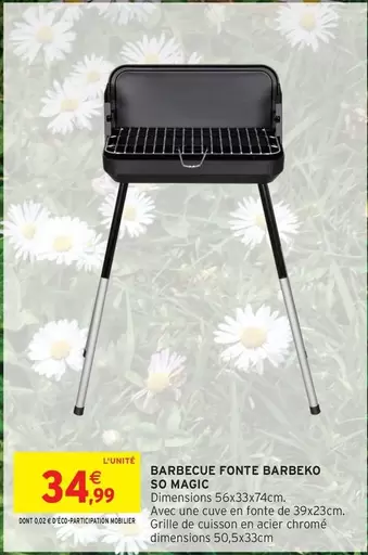 Barbecue Fonte Barbeko So Magic offre à 34,99€ sur Intermarché Hyper