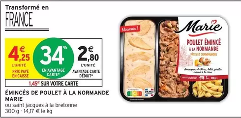 Marie - Émincés De Poulet À La Normande offre à 4,25€ sur Intermarché Hyper
