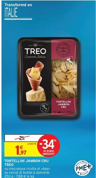 Treo - Tortellini Jambon Cru offre à 1,97€ sur Intermarché Hyper