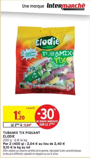 Elodie - Tubamix Tix Piquant offre à 1,2€ sur Intermarché Hyper