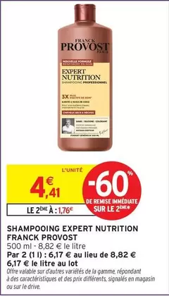 Franck Provost - Shampooing Expert Nutrition offre à 4,41€ sur Intermarché Hyper