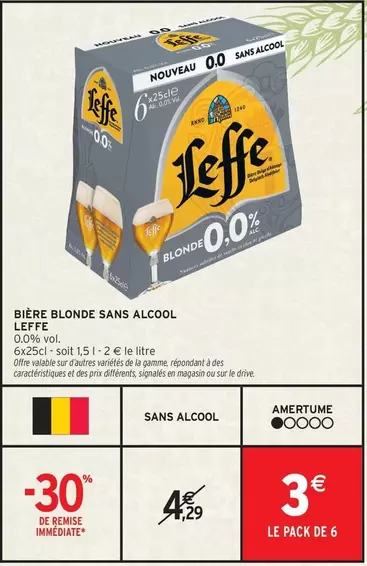 Leffe - Bière Blonde Sans Alcool offre à 3€ sur Intermarché Express