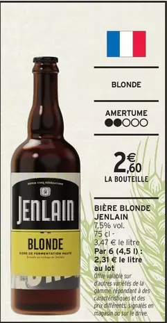Jenlain - Bière Blonde offre à 2,6€ sur Intermarché Express