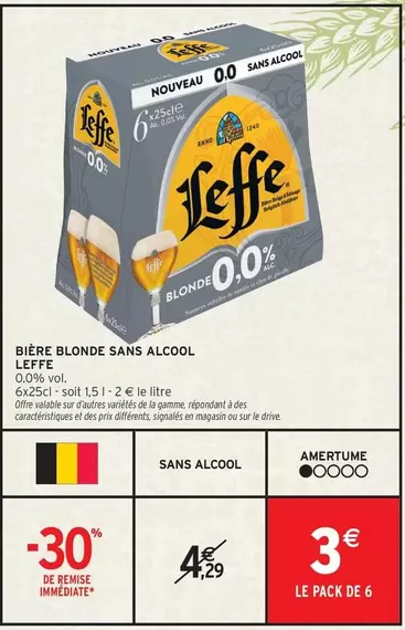Leffe - Bière Blonde Sans Alcool offre à 3€ sur Intermarché Express
