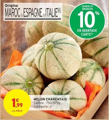 Melon Charentais offre à 1,99€ sur Intermarché Express