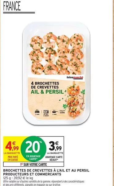 Persil - Brochettes De Crevettes À L'ail Et Au offre à 3,99€ sur Intermarché Express