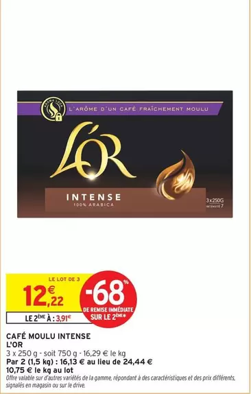 Lor - Café Moulu Intense offre à 12,22€ sur Intermarché Express