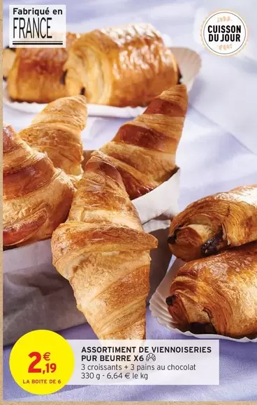 Assortiment De Viennoiseries Pur Beurre X6 offre à 2,19€ sur Intermarché Express