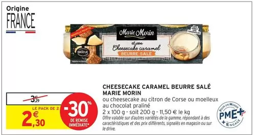 Marie - Cheesecake Caramel Beurre Salé offre à 2,3€ sur Intermarché Express