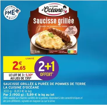 Cuisine Océane - Saucisse Grillée & Purée De Pommes De Terre offre à 2,65€ sur Intermarché Contact