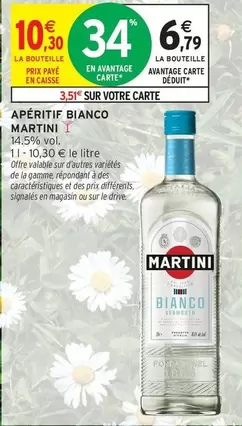 Martini - Apéritif Bianco offre à 10,3€ sur Intermarché Contact