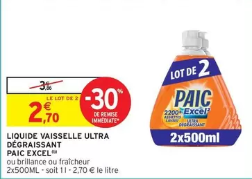 Paic - Liquide Vaisselle Ultra Dégraissant offre à 2,7€ sur Intermarché Contact