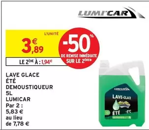 Lumicar - Lave Glace Eté Demoutiqueur 5L offre à 3,89€ sur Intermarché Contact