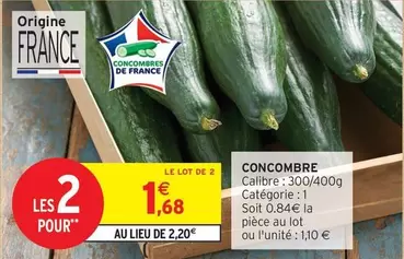Concombre offre à 1,68€ sur Intermarché Contact