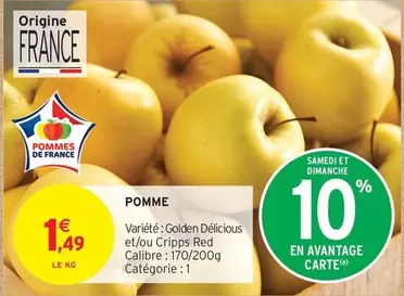 Pomme offre à 1,49€ sur Intermarché Contact