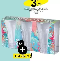 Les 3 Verres Cocktail offre à 3,99€ sur Stokomani