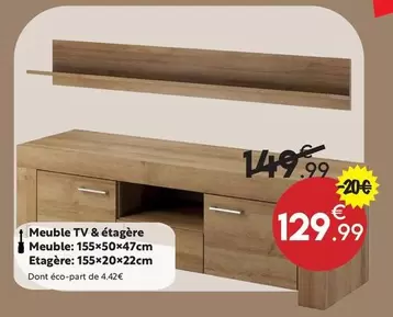 Meuble Tv & Étagère offre à 129,99€ sur Maxi Bazar