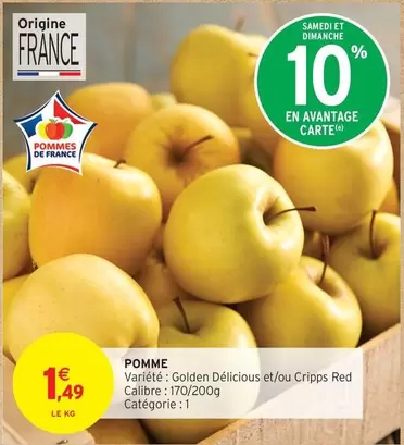 Pomme offre à 1,49€ sur Intermarché