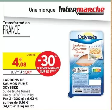 Odyssée - Lardons De Saumon Fume offre à 4,08€ sur Intermarché