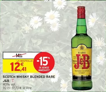 J&B - Scotch Whisky Blended Rare offre à 12,41€ sur Intermarché
