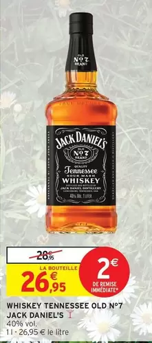 Jack Daniel's - Whiskey Tennessee Old No7 offre à 26,95€ sur Intermarché