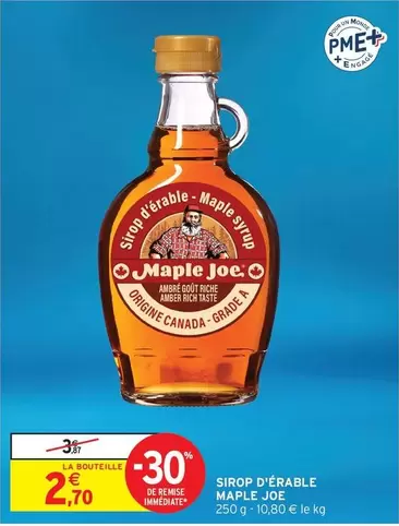 Maple Joe - Sirop D'érable offre à 2,7€ sur Intermarché
