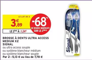 Signal - Brosse À Dents Ultra Access Medium X2 offre à 3,89€ sur Intermarché