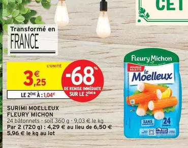 Fleury Michon - Surimi Moelleux offre à 3,25€ sur Intermarché