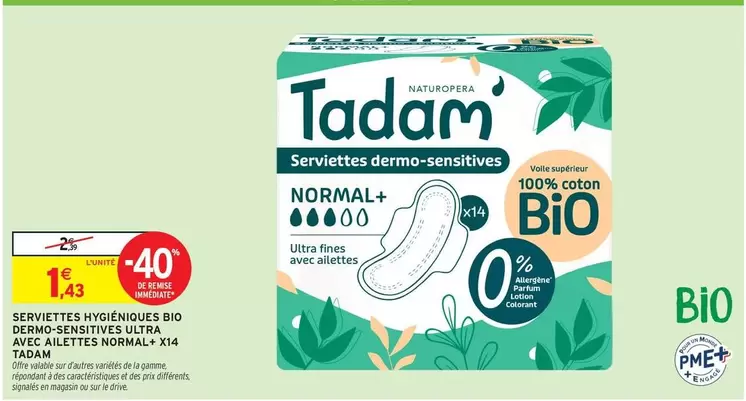 Signal - Serviettes Demi-Sensitives Bio offre à 1,43€ sur Intermarché