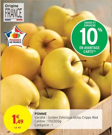 Pomme offre à 1,49€ sur Intermarché