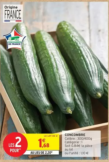 Concombre offre à 1,68€ sur Intermarché