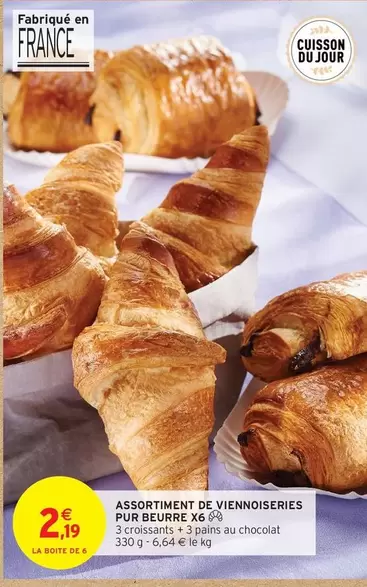 Assortiment De Viennoiseries Pur Beurre X8 offre à 2,19€ sur Intermarché