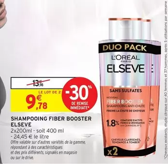 L'Oréal - Shampooing Fiber Booster Elseve offre à 9,78€ sur Intermarché