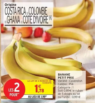 Costa - Banane offre à 1,78€ sur Intermarché