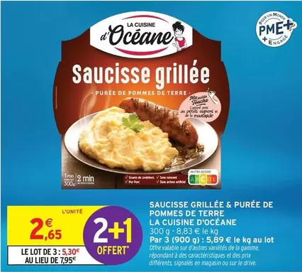 Cuisine Océane - Saucisse Grillée & Purée De Pommes De Terre offre à 2,65€ sur Intermarché