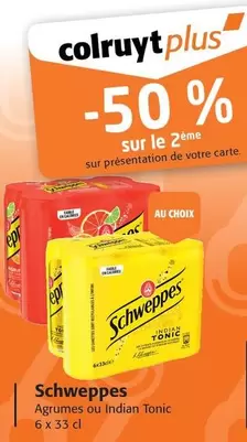 Schweppes - Agrumes Ou Indian Tonic offre sur Colruyt