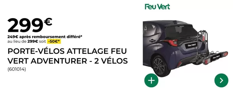 Feu Vert - Porte-Vélos Attelage Adventurer-2 Vélos offre à 299€ sur Feu Vert